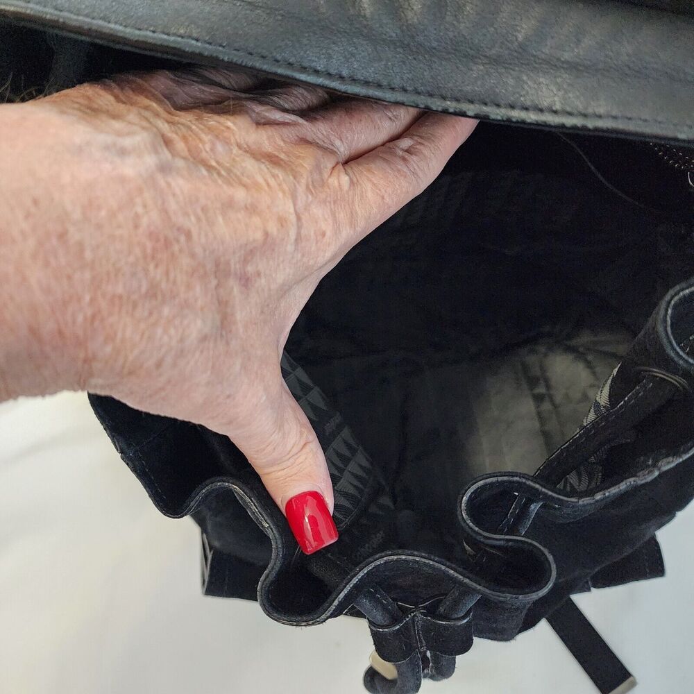 Proenza Schouler Black Suede Backpack Purse PS1 Large Made in Italy - Picture 4 of 16